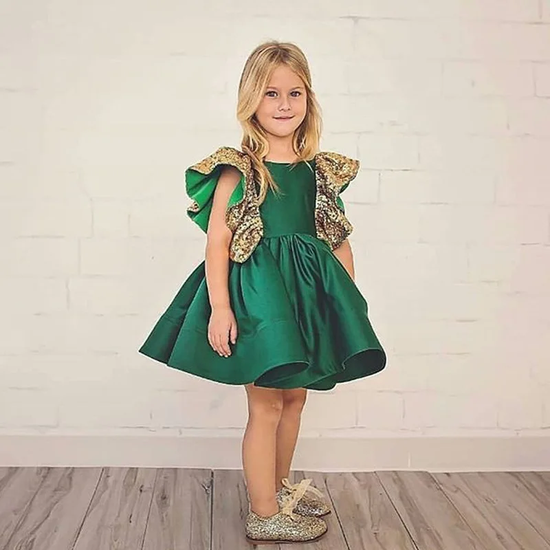 

2019 Newest Flower Girls Tulle Dress Kids Girl Princess Party Wedding Bridesmaid Formal Dresses