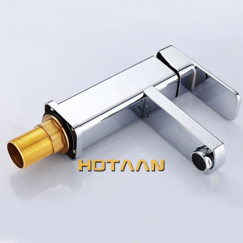 Hotaan Modern Style Free Shipping Basin Faucet Cold and Hot Water Mixer Torneira Da Bacia Single Handle Bathroom Tap