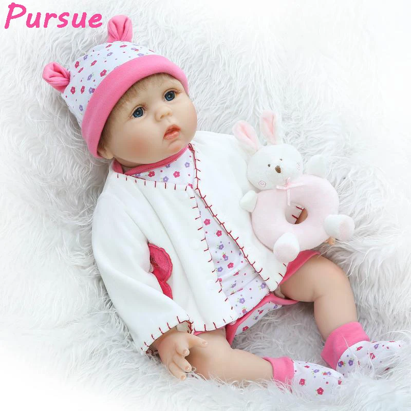 

Pursue Reborn Dolls Babies Silicone Baby Doll Reborn Girl bebe reborn menina de silicone menina bebe reborn realista 22" 55 cm
