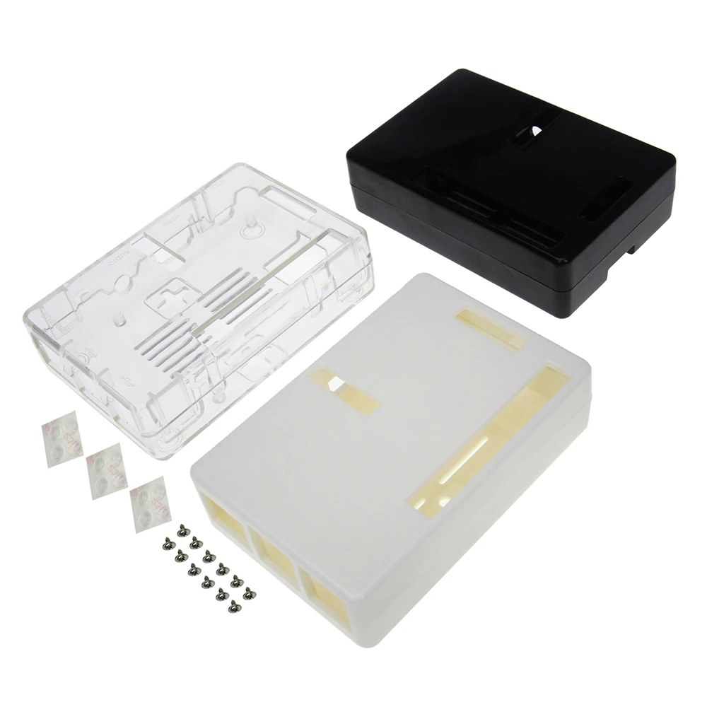 

Clear Case for Raspberry Pi B+&Raspberry Pi 3 Model B Case Black/White/Transparent by SB Components Plastic Box Access All Ports