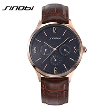 Nueva ultra delgado JAPÓN SINOBI Top brand Reloj de Cuarzo Casual de Negocios de Cuero Genuino Analógico Reloj de Los Hombres Relogio masculino regalo