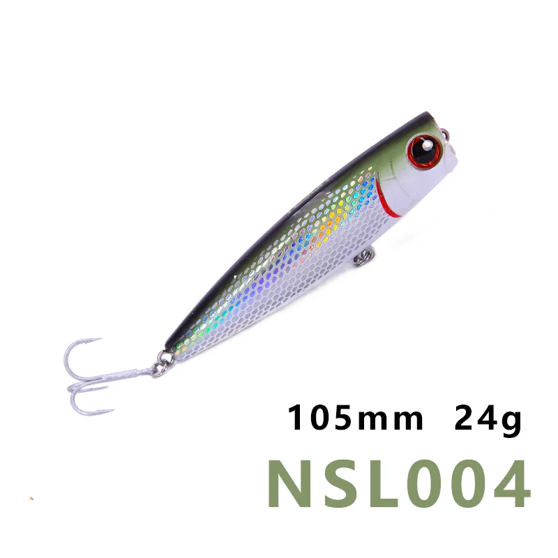 Noeby Поппер приманка Поппер для рыбалки искусственное рыболовство pesca Маре 105 мм 24 г Топ вода 3D глаза для морской рыбалки - Цвет: NSL004