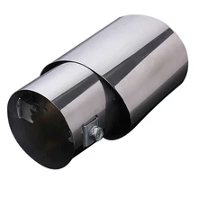 Universal Car Vehicle Exhaust Muffler Steel Tail Pipe:Straight Single Tube(silver)