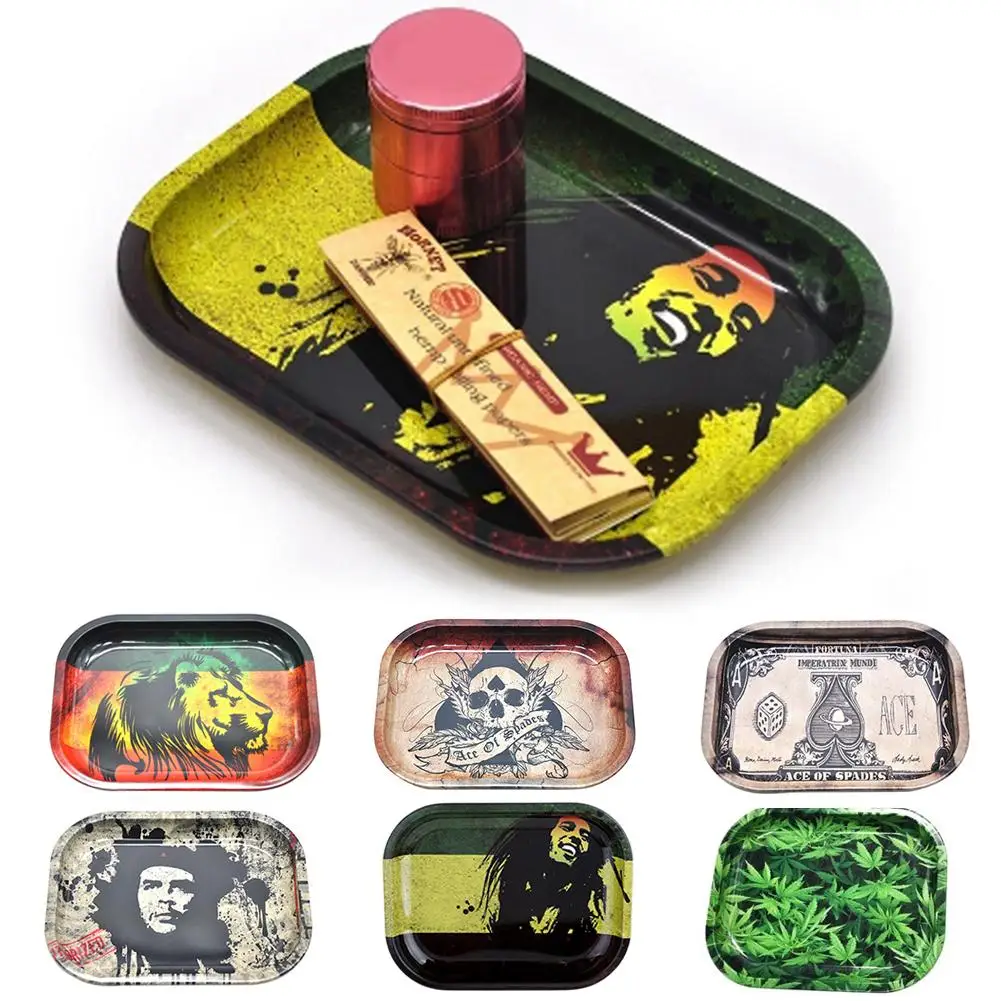 

Leaf Lion Mini Tinplate Smoking Tobacco Cigarette Rolling Tray Storage Holder 2019