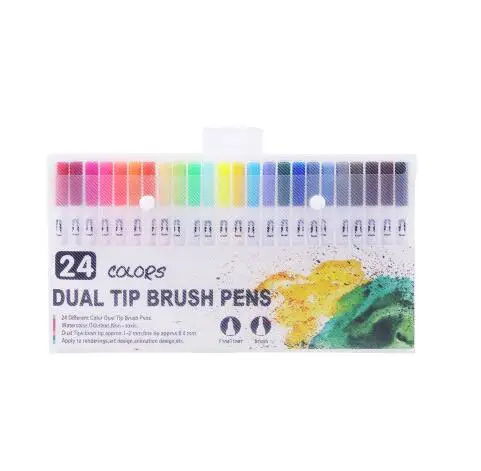 24 Colors 120 шт акварельные кисти маркеры каллиграфия ручка для офиса и школы и канцелярские принадлежности для художников и начинающих живописи - Цвет: 24 Colors