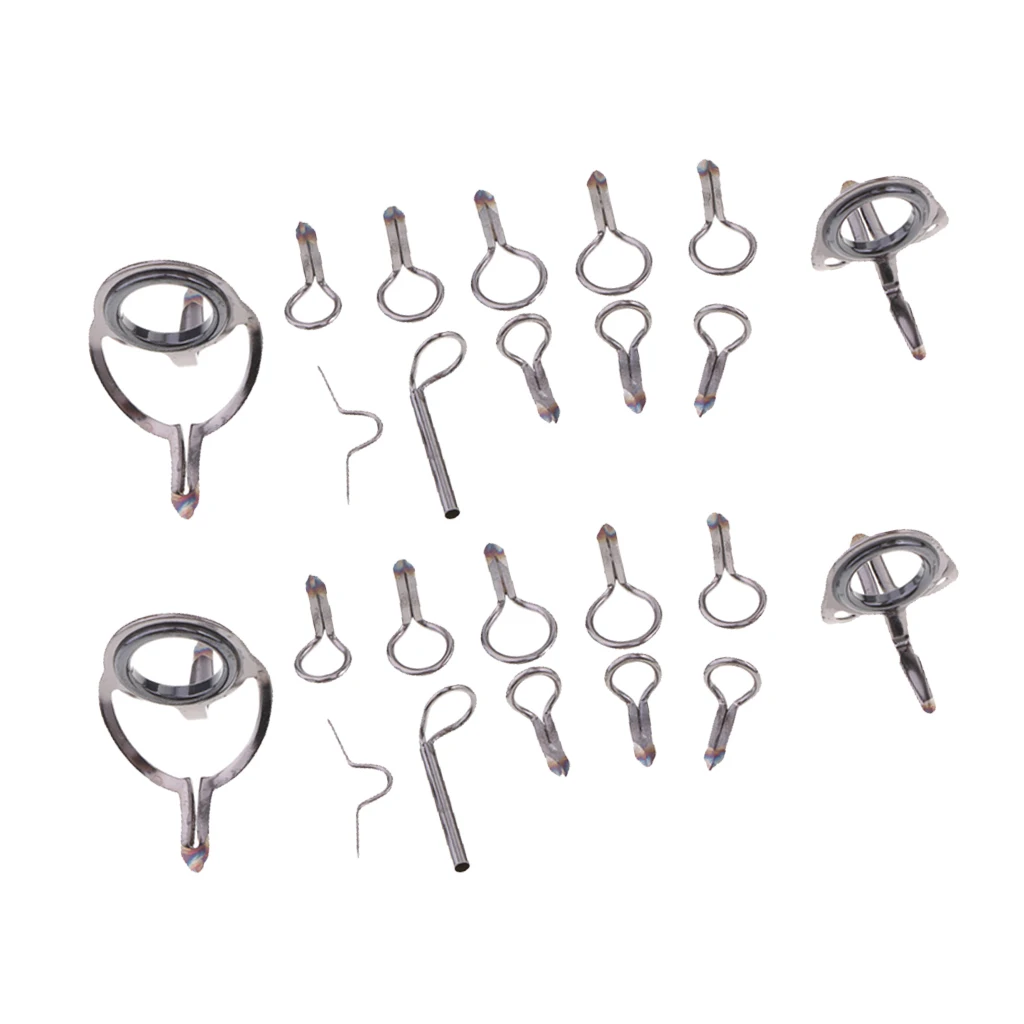 

24pcs Fly Rod Guide Set Fishing Rod Guide Tip Repair Kit Ring Different Size Cana de pescar de guia canne a peche guide