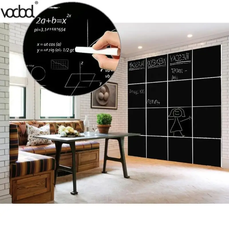 8Pcs 30x20cm Removable Blackboard Stickers Wall Decals Home Office