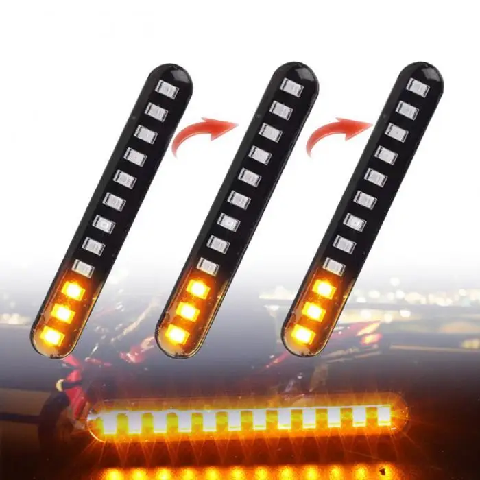1 пара 12LED мотоцикл указатель поворота тип потока автомобиля номерной знак индикатор NJ88