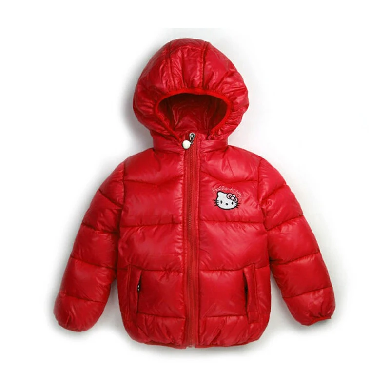 

New 2015 Children Winter Outerwear Clothing Girls Hello Kitty Jacket Cartoon Jackets Coat Baby Kids Christmas Costume Clothes