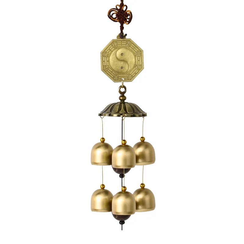 Colgante de cascabeles WSHYUFEI, timbre antirrobo, adorno para decoración del hogar, campanas de cobre artesanales _ - AliExpress Mobile