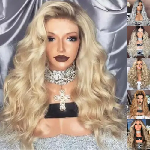 

Fashion Europe & America Sexy Brown Blonde Gold Gray Women Wig Long Curly Wavy Full Head Ladies Hair Wigs Party DIY Decorations