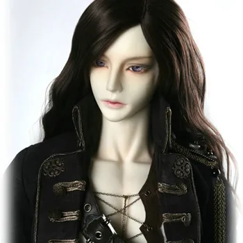 

Fashion Style 1/3 1/4 Bjd Wig High Temperature Wire Hair Long Wavy Black Uncle's Bjd Wig SD For BJD Doll Free Shipping