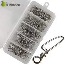 Shaddock Fishing 155pcs/set Fishing Coastlock Snaps Pin Connector Stainless Steel Fishing Hook Snap Clips Connector Set With Box