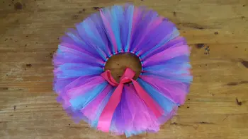 

Multicolor Girls Tulle Tutu Skirts Kids Fluffy Ballet Tutus Pettiskirt with Ribbon Bow Children Birthday Party Costumes Skirts