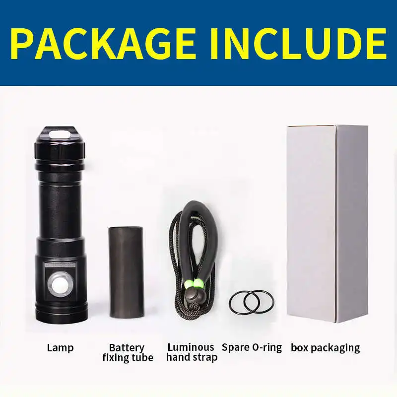 XM-L2 T6 LED Diving Scuba Flashlight Underwater powerful led flashlight waterproof torch flashlight t6 laser pointer #4S18 (20)