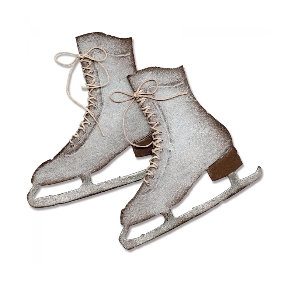 

Skating Shoes Boot Shape Metal Cutting Dies Stencil Scrapbook Album Embossing For Gift Card Making Handcraft 2019 New