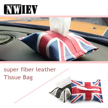 

NWIEV 1x Car Styling England Tissue Box Bag For Audi A3 A4 B7 B8 B6 A6 C6 C5 Q5 Q5 Nissan Qashqai Juke X-trail T32 Accessories