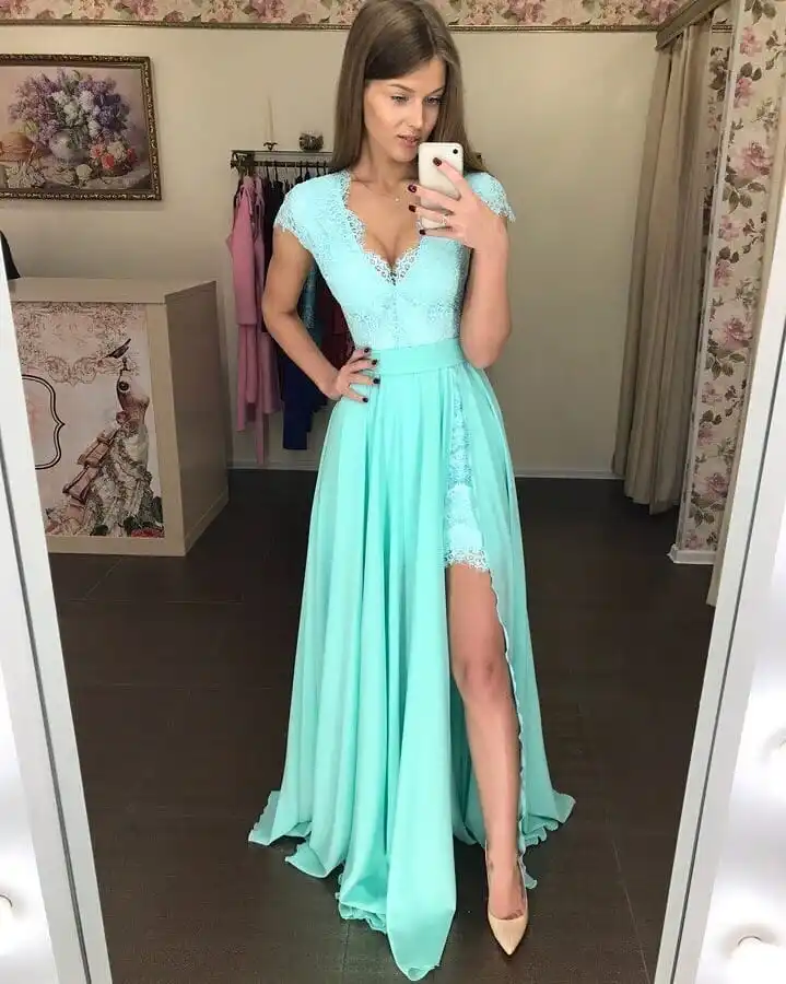 

Sexy Party Gala Dress Plus Size African Two Piece Short Prom Evening Dresses Gown 2019