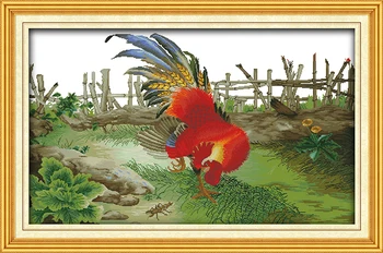 

Live an extravagant life cotton Animals cross stitch kits 11ct printed embroidery DIY handmade needle work wall home decor