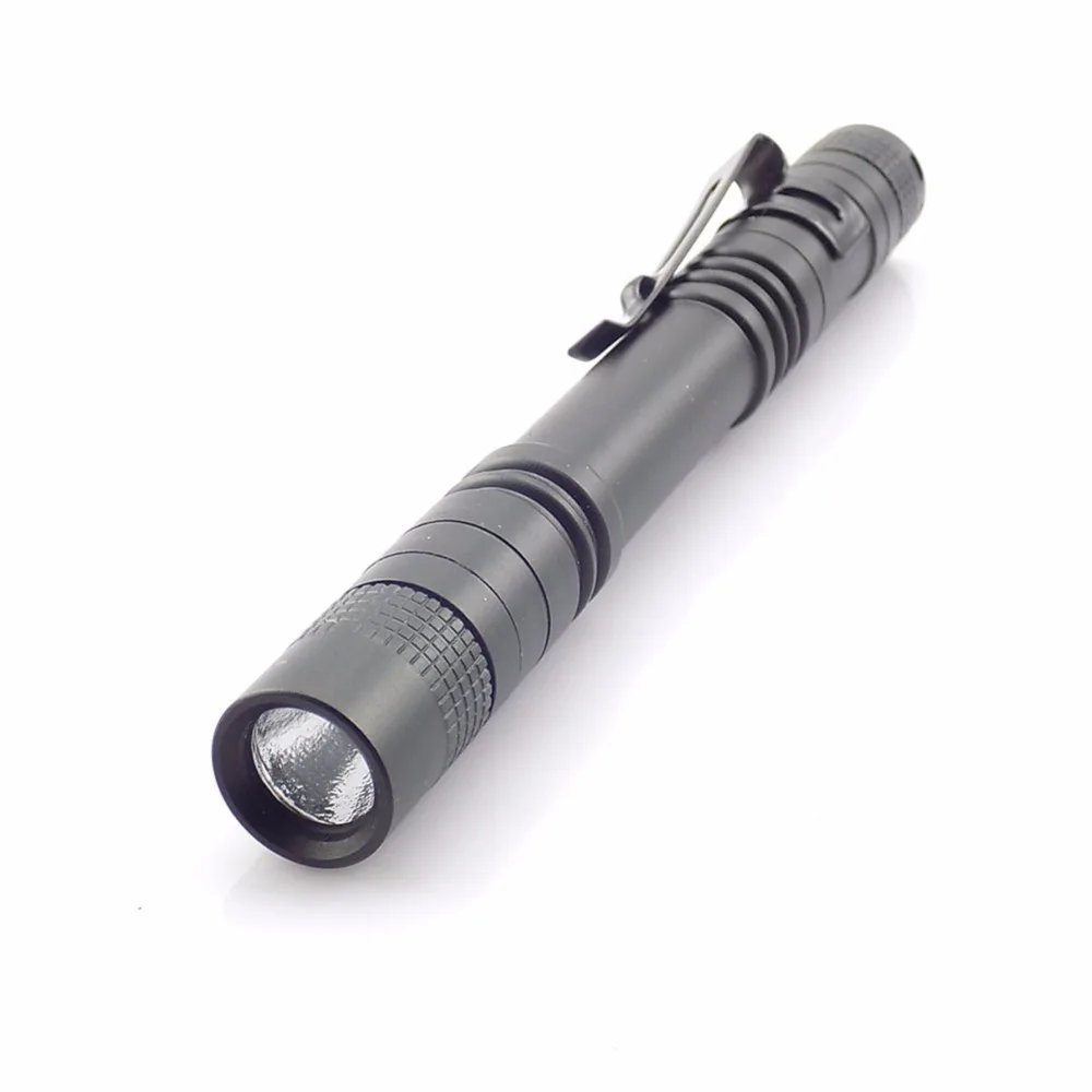 Мини светодио дный фонарик-ручка Q5 Факел flash Light Ультра-яркий маленький мощный батареи ААА для пера свет клип Лампе torche кемпинг