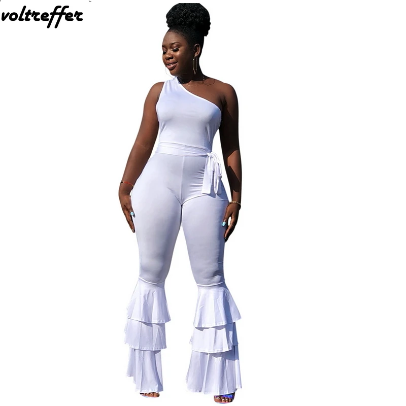 all white bell bottom jumpsuit