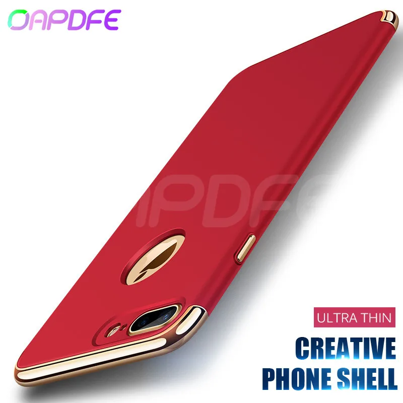 

OAPDFE 3 in 1 Luxury Hard PC Case For iPhone 6 s 6s 7 8 Plus 5 5S SE Phone Back Cover For iPhone X XR XS MAX 10 Case Shell Bag