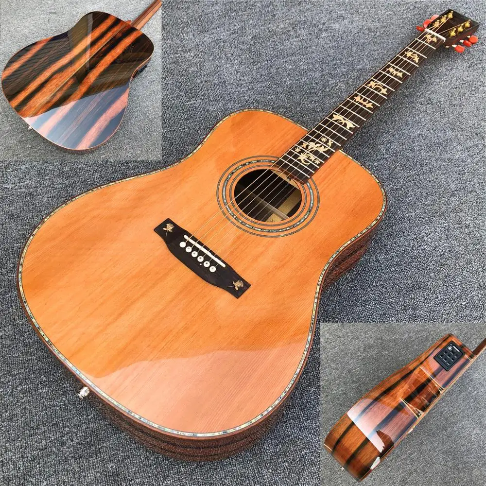 New 41 inches Solid cedar top D style Acoustic Guitar Custom beautiful