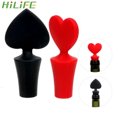 HILIFE, 1 pieza, tapón de silicona con forma de póker para vino, libre de goteo, vino, cerveza, frasco con corcho, tapón, botella de vino, sellador, tapón, herramientas de Bar