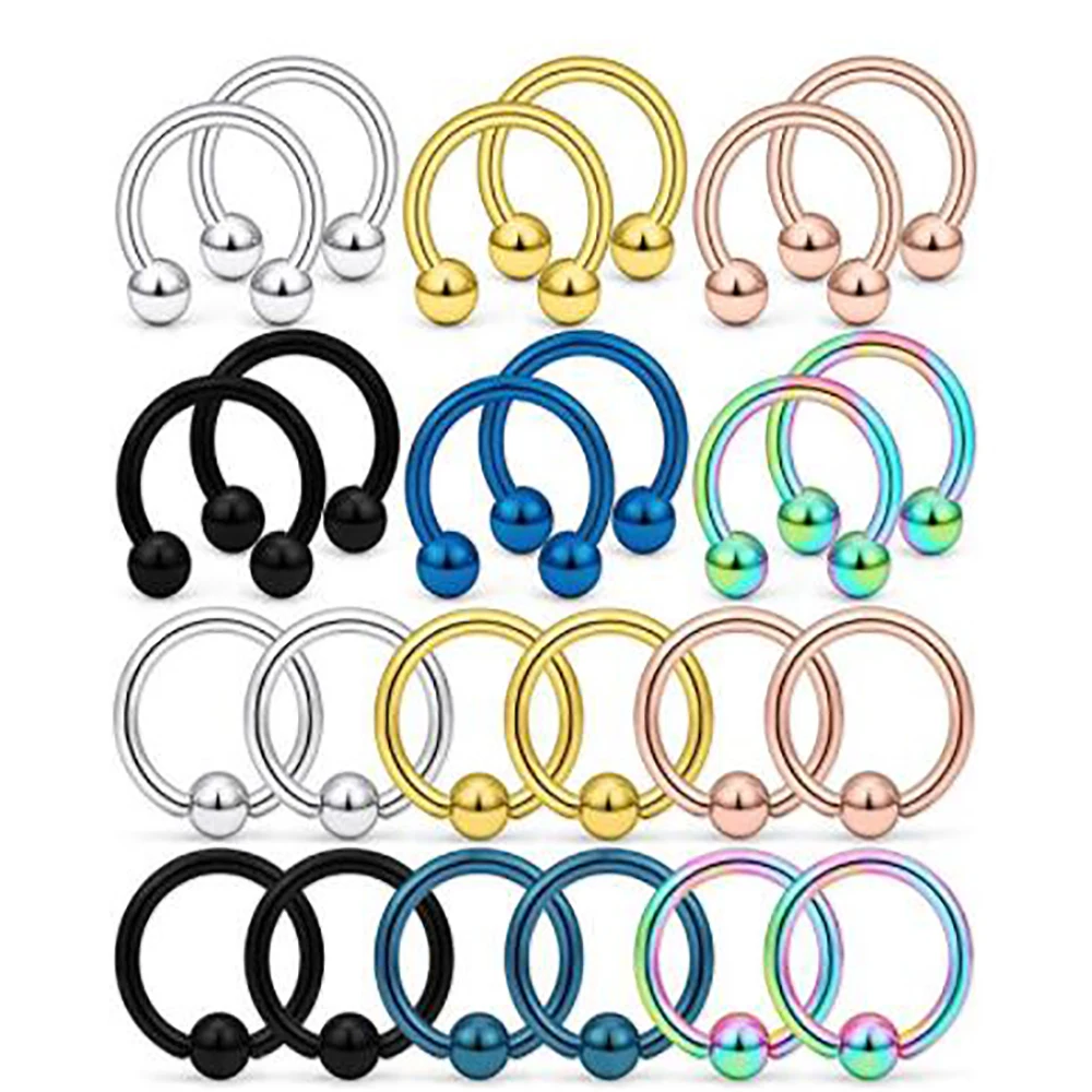 

JUNLOWPY Fashion Body Jewelry Nose Hoop Rings Anodized Nose Studs Cartilage Earring Helix Tragus Earring Piercing 1pcs 9 colors