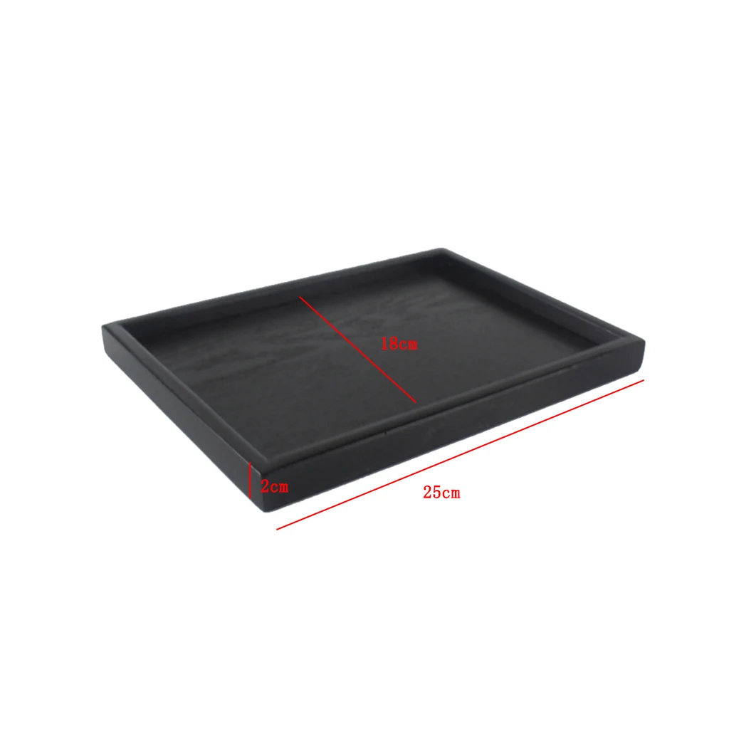 Wood Vintage Japanese Wood Serving Tray SPA Tea Food Dinner Black Dish Plate Tea Trays Teaware