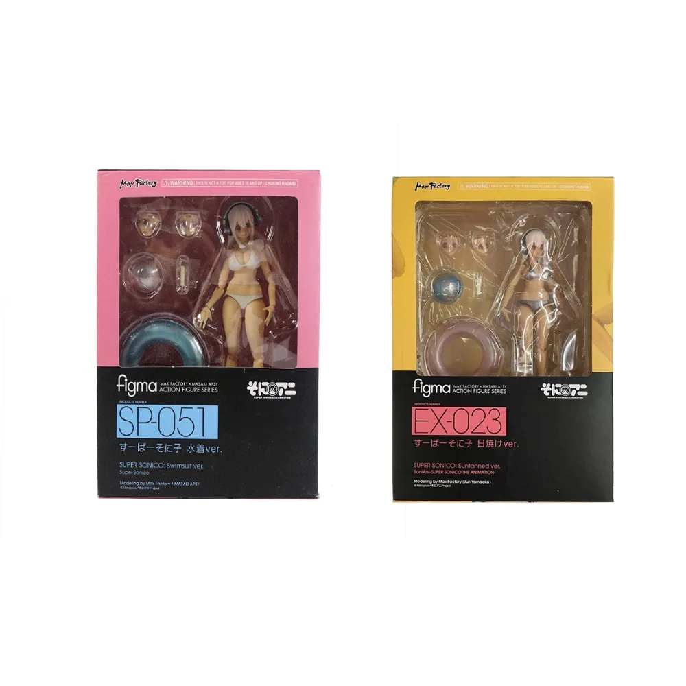 

2pcs Figma Super Sonico Suntanned Ver EX-023 & Swimsuit Ver SP-051 Action Figure Free Shipping