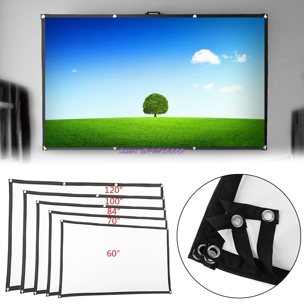 

60"/70"/84"/100"/120" Projector Screen 16:9 For Home Theater Cinema Movies Party
