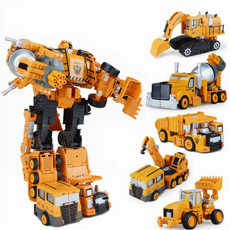 Трансформация Робот сплав инженерной автомобиль деформации игрушка кран сборки робота игрушки инженерные автомобили 2 в 1 Дети подарки