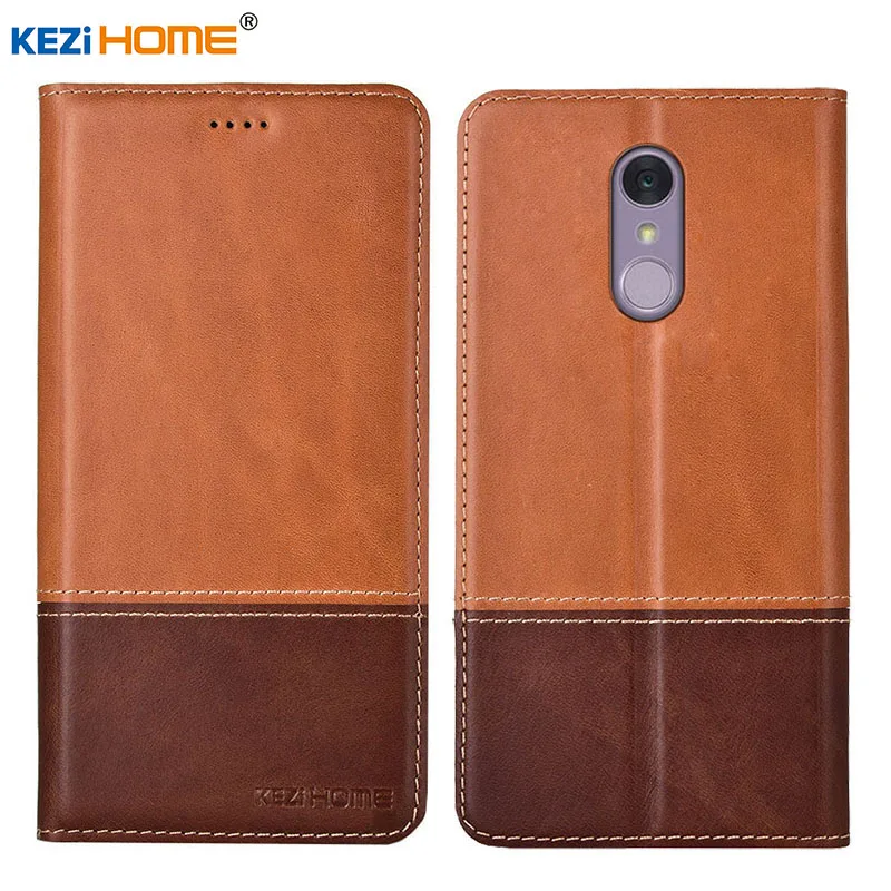 

Case for LG Q7 KEZiHOME Double Colors Genuine Leather Flip wallet Cover for LG Q7 Plus Q7+ Phone cases