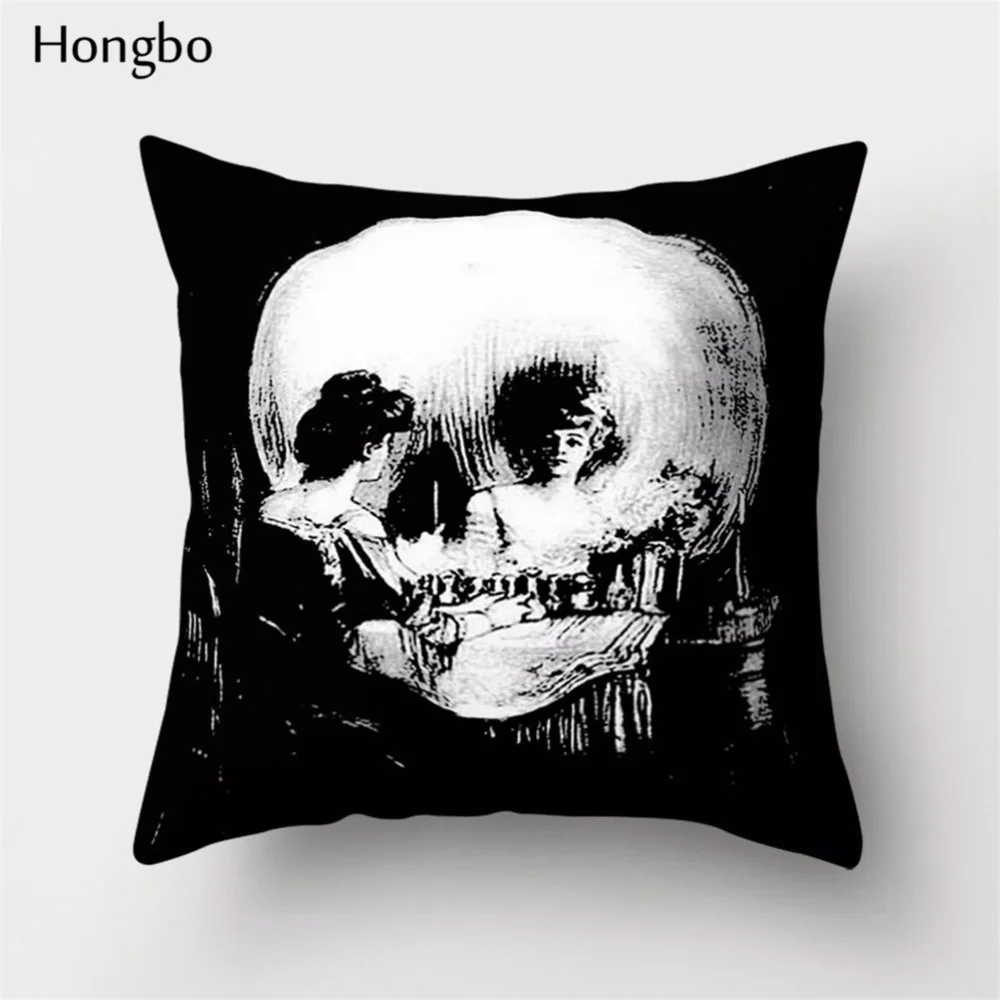Hongbo 1 шт. чехол для подушки с изображением призрака черепа кота Женская наволочка