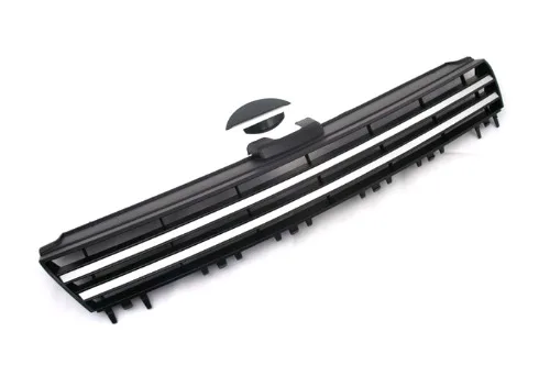 

Badgeless Matty Black Double Silver Line Front Center Grille For VW Volkswagen Golf MK7