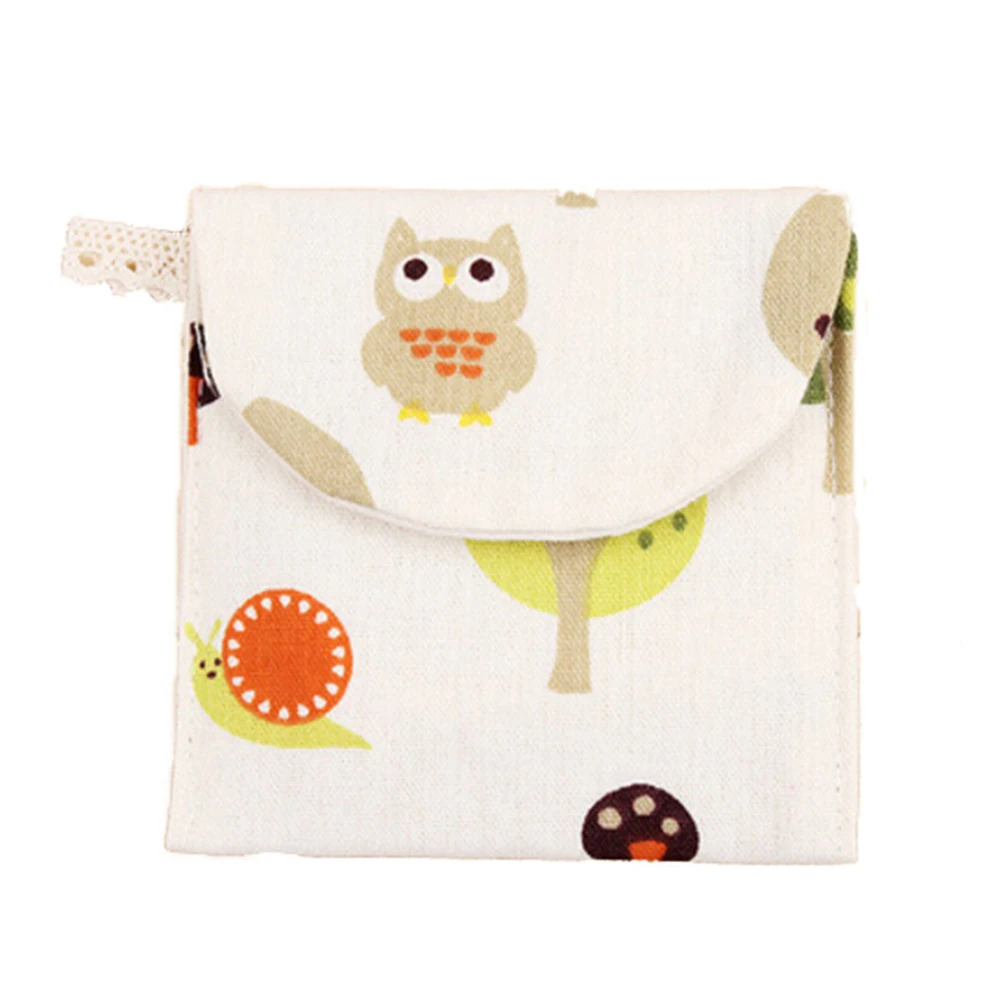 1 шт., дорожные милые короткие хлопковые сумки в горошек, дорожная гигиеническая сумка для полотенец, 5 узоров - Цвет: owl