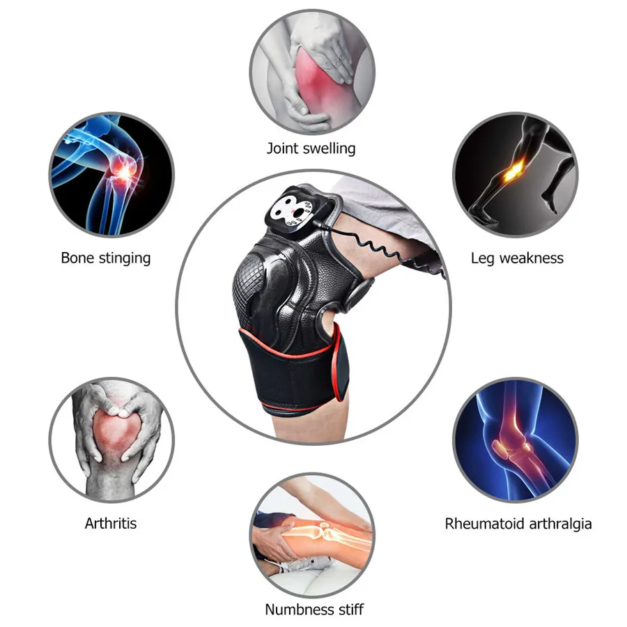 Вибрационный нагревательный Массажер для коленного сустава, ФИЗИОТЕРАПЕВТИЧЕСКИЙ массаж, электрический массаж, облегчение боли в суставах, физиотерапия, уход