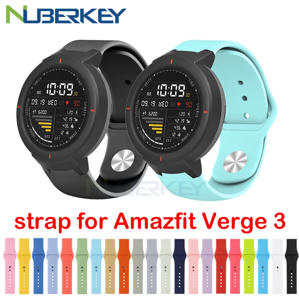 Силиконовый ремешок для Xiaomi Huami Amazfit Verge, ремешок для часов, мягкий силиконовый ремешок для часов, сменный ремешок, браслет, ремни, спортивный ремень