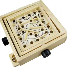 Родитель-ребенок стол деревянный Рабочий шар в лабиринте головоломка игрушка ручной работы с поворотной кнопкой стальной шар деревянное кольцо баланс игра игрушка