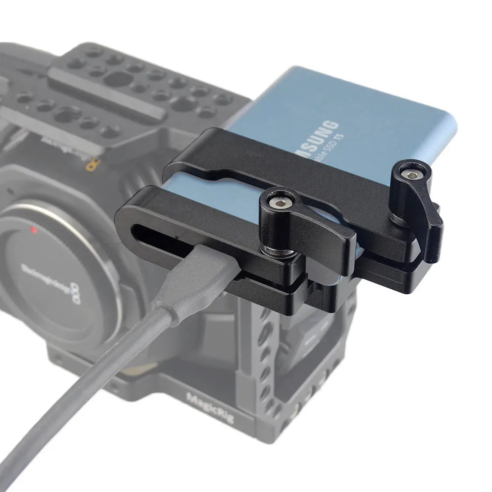  MAGICRIG Halterung für Samsung T5 SSD Karte Clamp mit USB-C Kabel Clamp Kompatibel Mit MAGICRIG Kam