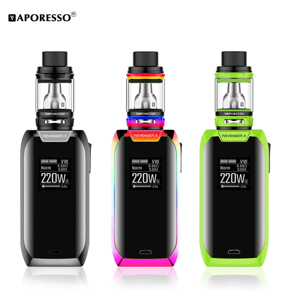 Vaporesso Revenger X Kit 220W Electronic Cigarette Mod 2ml 5ml NRG Tank Vape Kit Support Coil GT4 GT8 Atomizer with Touch Button Vaporesso Revenger X Kit 220W Electronic Cigarette Mod 2ml 5ml NRG Tank Vape Kit Support Coil GT4 GT8 Atomizer with Touch Button