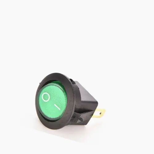 Special Price 5Pcs Mini 3 Pin Round Green SPDT ON-OFF Rocker Switch Snap-in NEW