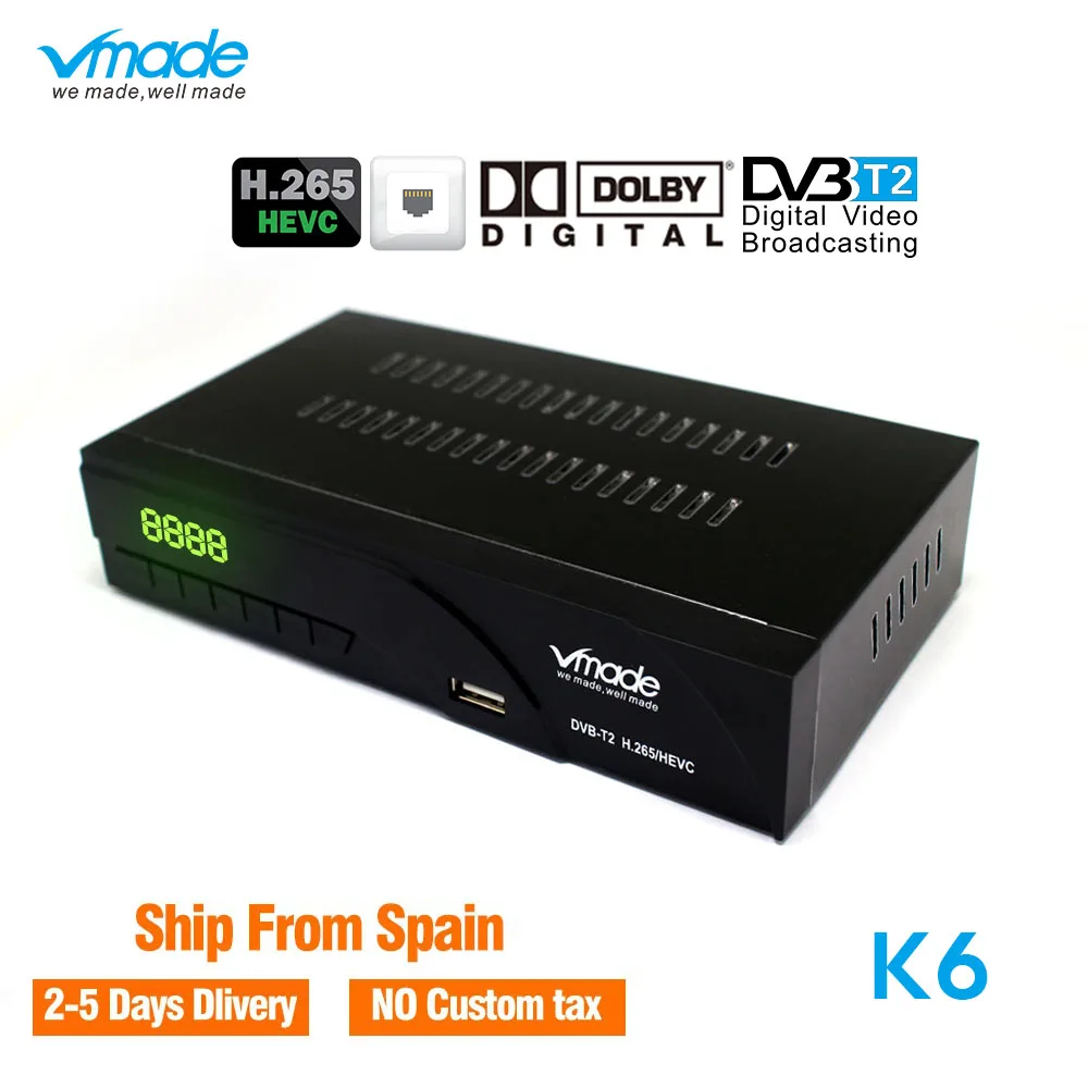

K6 Terrestrial tv tuner dvb t2 Receiver Convertor Digital DVB-T2 Receptor RJ45 DVB T TV Box Wifi youtube IPTV M3u Media Player