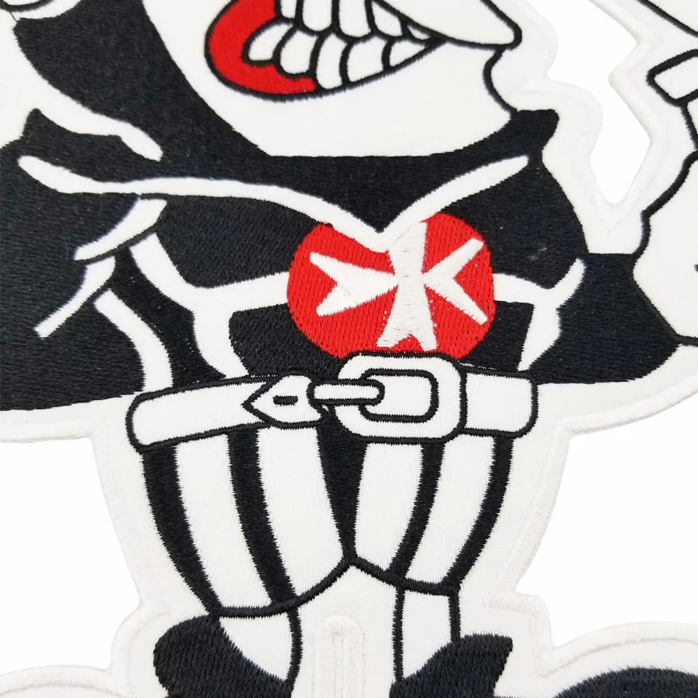 G0413-1 FINKS GERMANY MC Iron On Patch Motorcycle Biker Large Full Back Size Patch for Jacket Vest Badge Rocker Custom 10pcsset Patch (3)