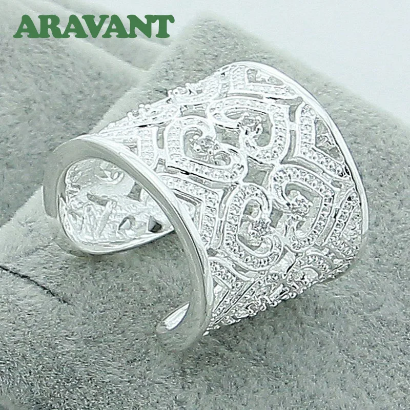 

New Fashion 925 Silver Jewelry Love Heart Rings For Women Wedding Engagement Jewelry