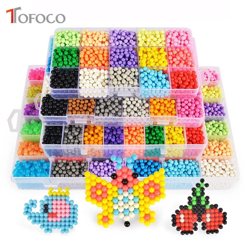 

TOFOCO 6-24 Colors Water Spray Bead 3D Magic Kralen Set Crystal Puzzle Educational Toys For Kids Fun DIY Kit Ball