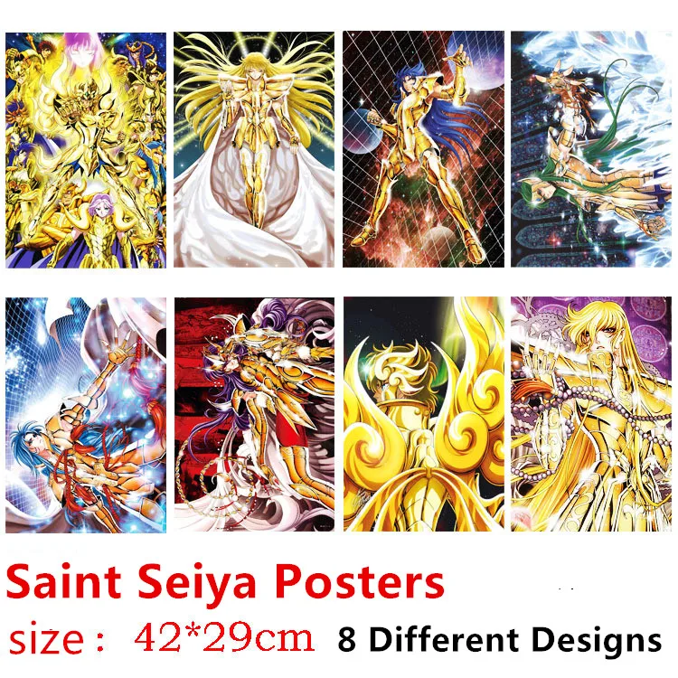 Плакаты аниме Saint Seiya 8 разных дизайнов шт./лот размеры 42x29 см | Игрушки и хобби