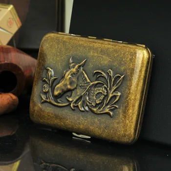 

Copper Cigarette Box Can Accommodate 16 Creative Ultra-thin Automatic Cigarette Box