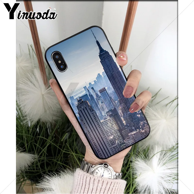 Yinuoda Нью-Йорк ТПУ Мягкий силиконовый чехол для телефона iPhone 6S 6plus 7 7plus 8 8Plus X Xs MAX 5 5S XR